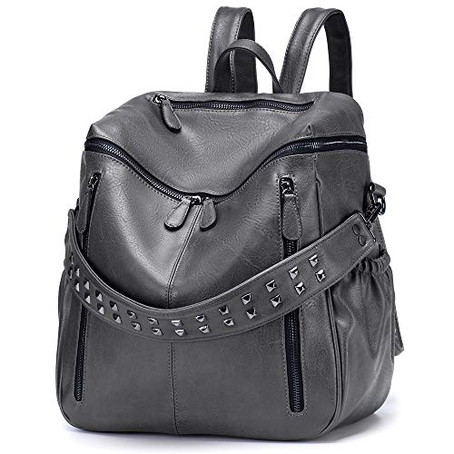 Large Convertible School or Travel Leather Backpack Purse Shoulder Bag  (18 colors)