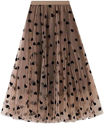 Women's All Over Polka Dot on Tulle Layered Elastic High Waist Skirt  (5 colors)