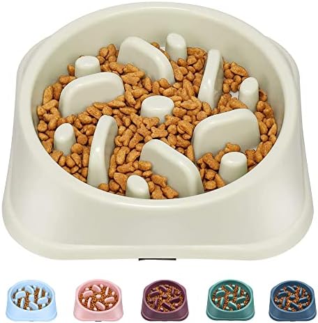 UPSKY Slow Feeder Small Dog Bowls Anti-Slip Puzzle Bowl Feeder Interactive Bloat Stop Dog Bowl Anti-Choking Dog Bowl (12-70 lbs)