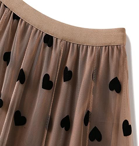 Women's All Over Polka Dot on Tulle Layered Elastic High Waist Skirt  (5 colors)