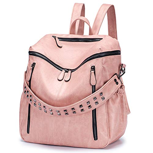 Large Convertible School or Travel Leather Backpack Purse Shoulder Bag  (18 colors)