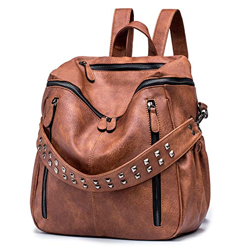 Large Convertible School or Travel Leather Backpack Purse Shoulder Bag  (18 colors)