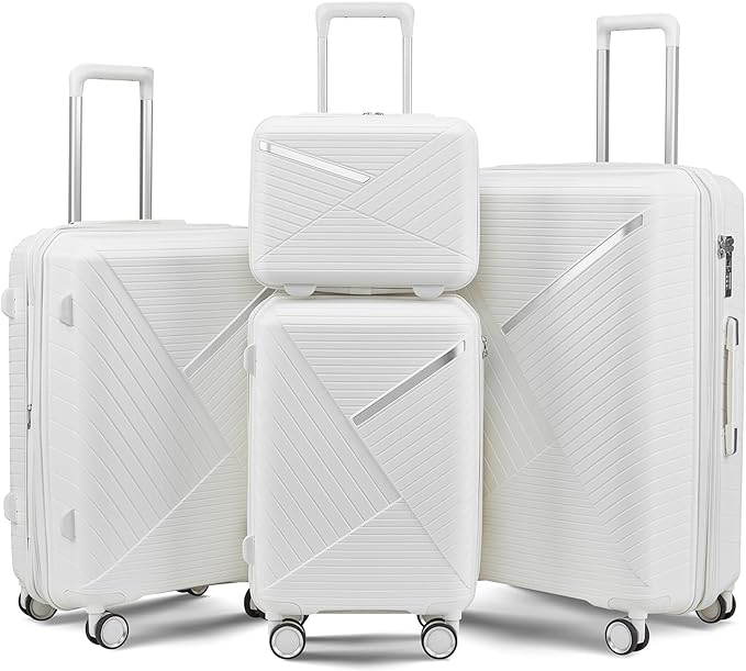 4-Piece Hard Shell Luggage Set, Expandable w/360° Double Spinner Wheels and TSA Locks  (4 colors)