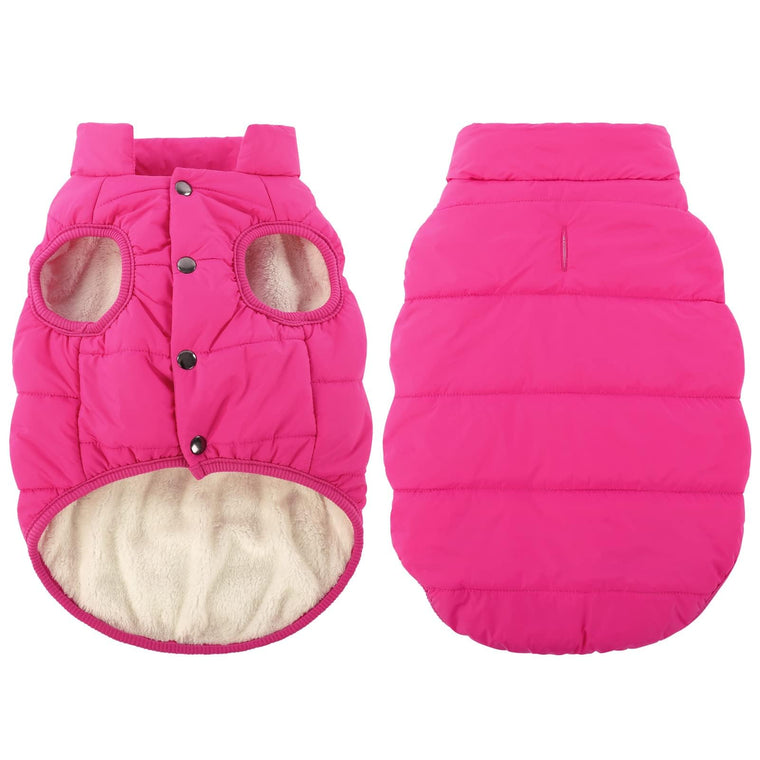 Dog Coat, Fleece-Lined, Waterproof Cold Weather Jacket Vest, 7 Sizes  (11 colors)