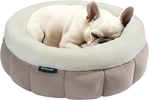 Round Pet Bed for Small Dogs and Cats, Washable Soft Faux Fur w/Non-Slip Bottom  (4 colors)