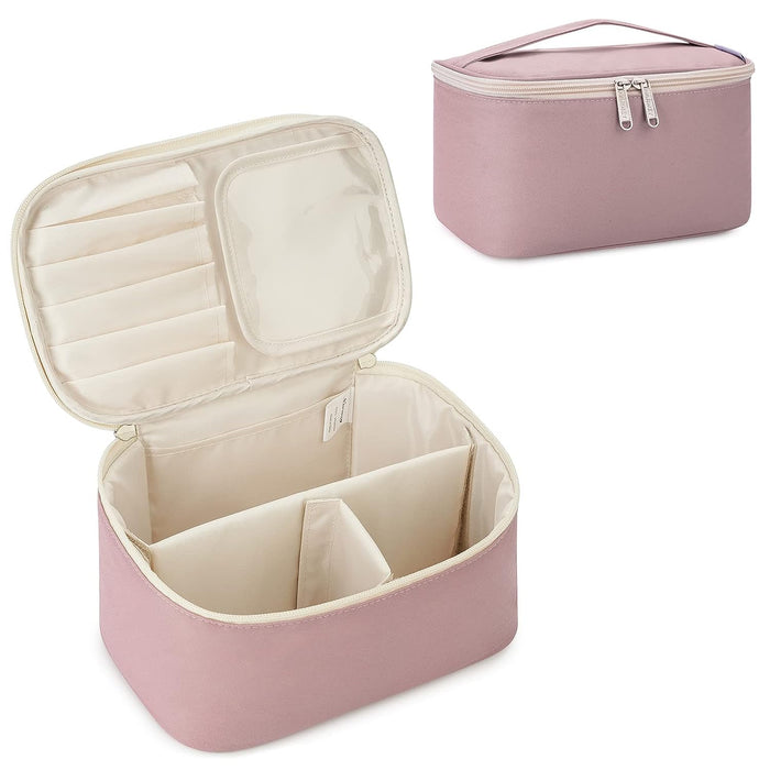 Large Makeup, Cosmetics & Toiletries Organizer Case, Adjustable Compartments  (4 colors)