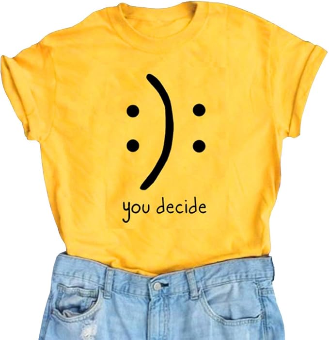 "You Decide" Casual Funny Short-Sleeved Tee-Shirt Top  (13 colors)