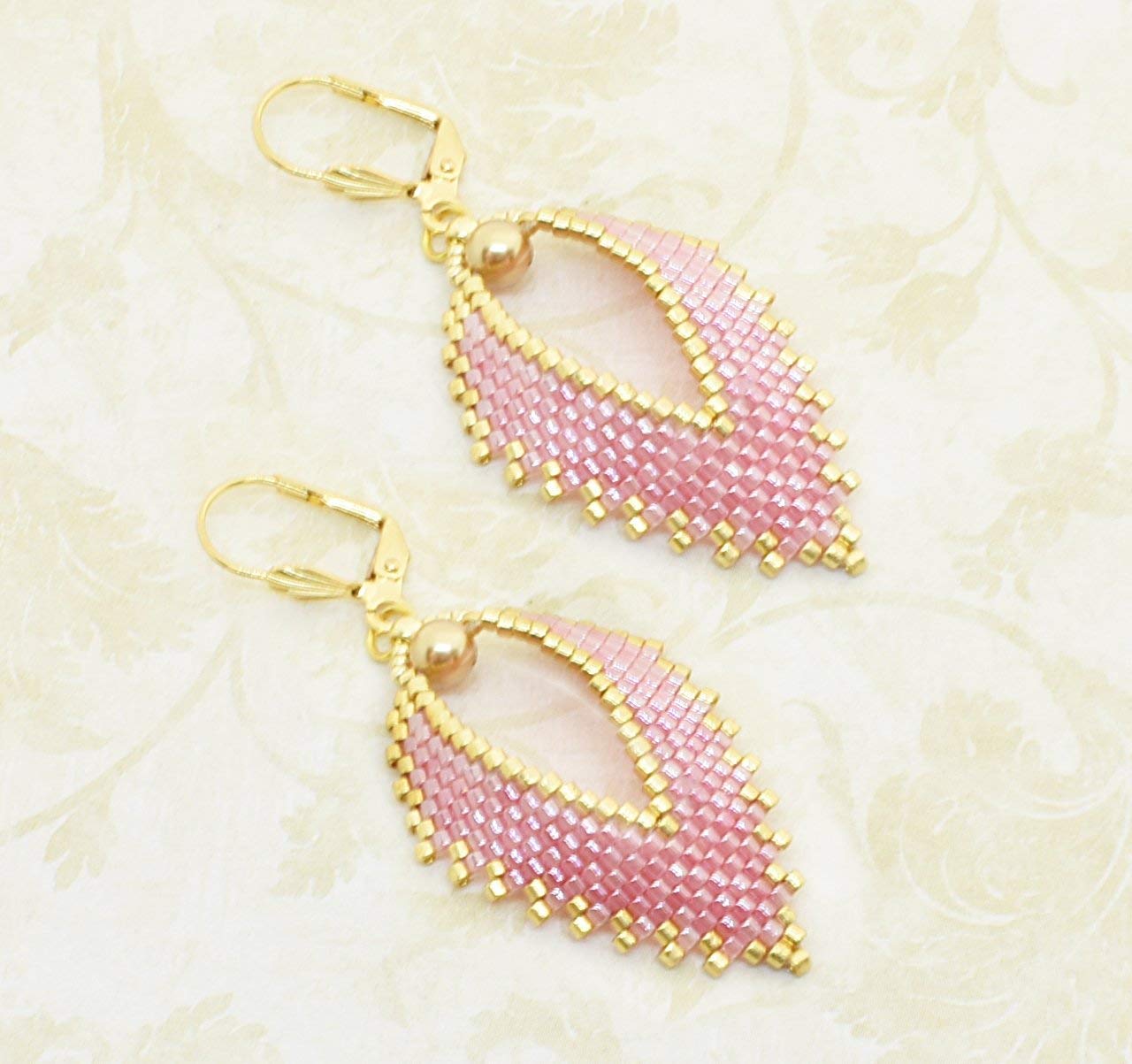 Russian Leaf Beaded Earrings - The Pastels (11 colors)