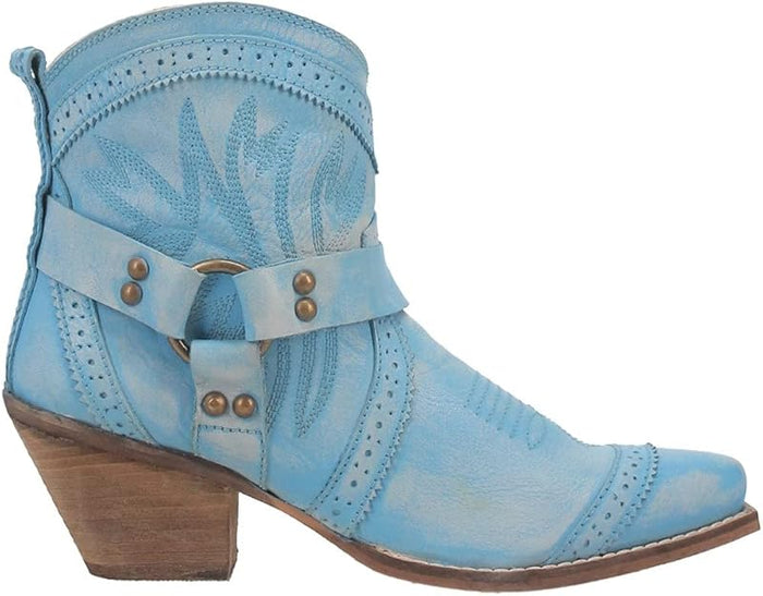 Women's Casual Snip Toe Ankle Cowboy Boots with Chunky Mid Heel  (5 colors)