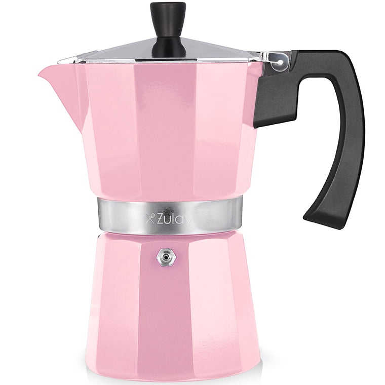 Stovetop Espresso Maker Moka Coffee Pot, 3 Cups (178ml), for Cappuccino or Lattes  (7 colors)