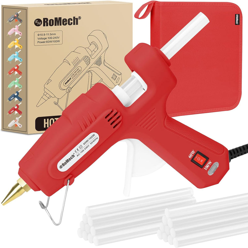 Full-Size, Fast-Heating Hot Glue Gun with 60/100W Dual Power, 21 Glue Sticks & Storage Case  (9 colors)