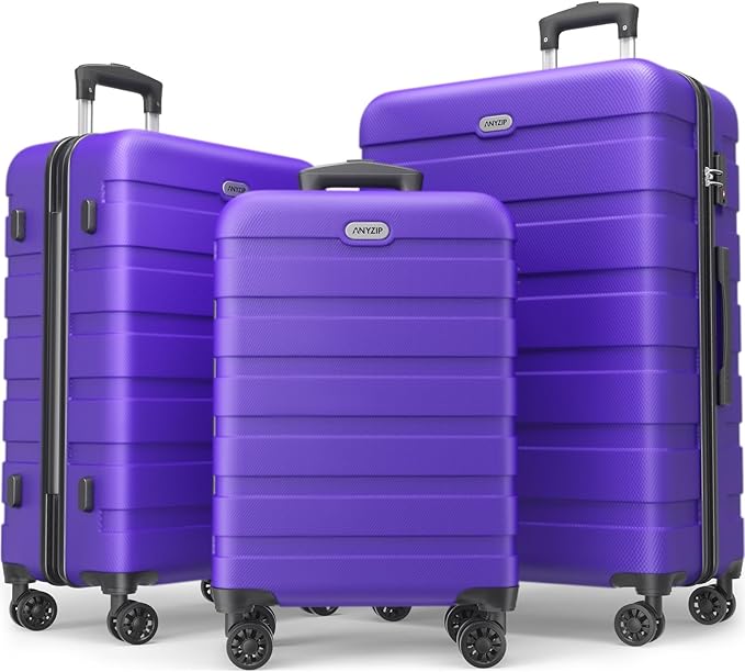3-Pc Hard Shell Lightweight Suitcase Luggage Set with 4 Spinner Wheels and TSA Locks  (12 colors)