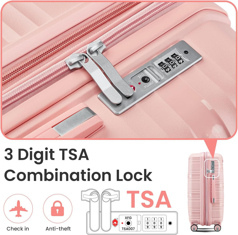 4-Piece Hard Shell Expandable Luggage Set w/360° Double Spinner Wheels and TSA Locks  (3 colors)