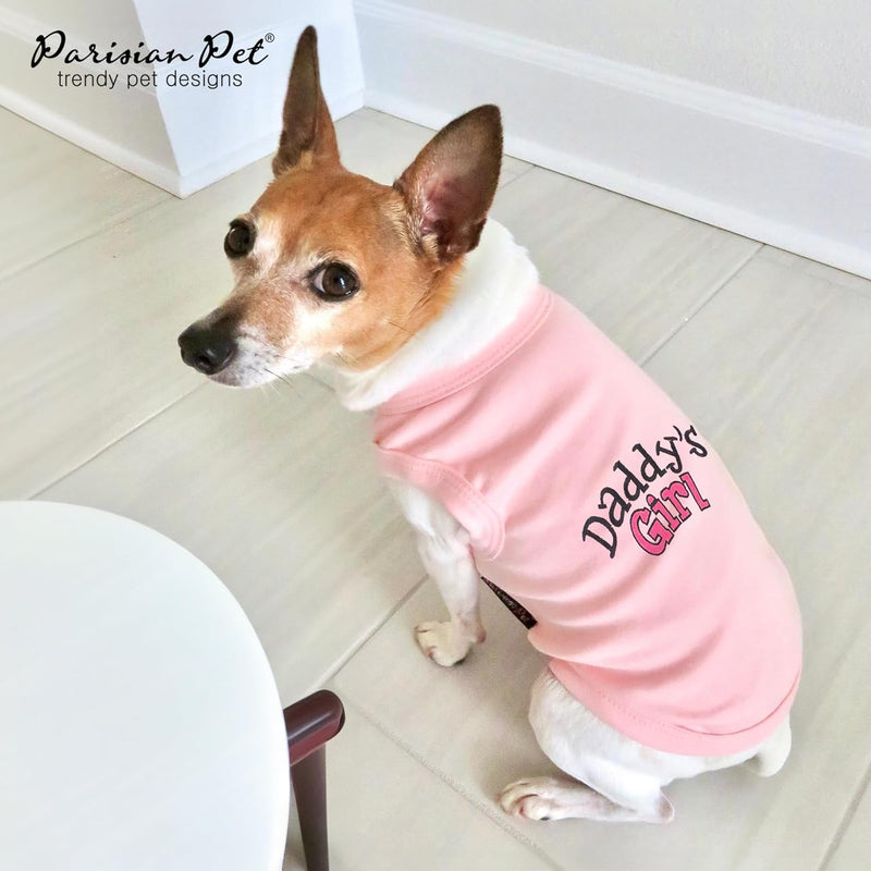 "Daddy's Girl" or "Mommy's Boy" Embroidered Sleeveless Pet T-Shirt Vest, Sizes Small to 5XL or 140lbs, Pink or Blue