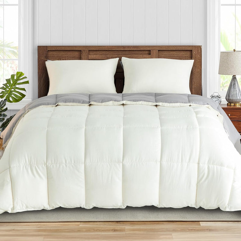 All Season Down Alternative Reversible Quilted Comforter Set w/Shams  (17 colors)