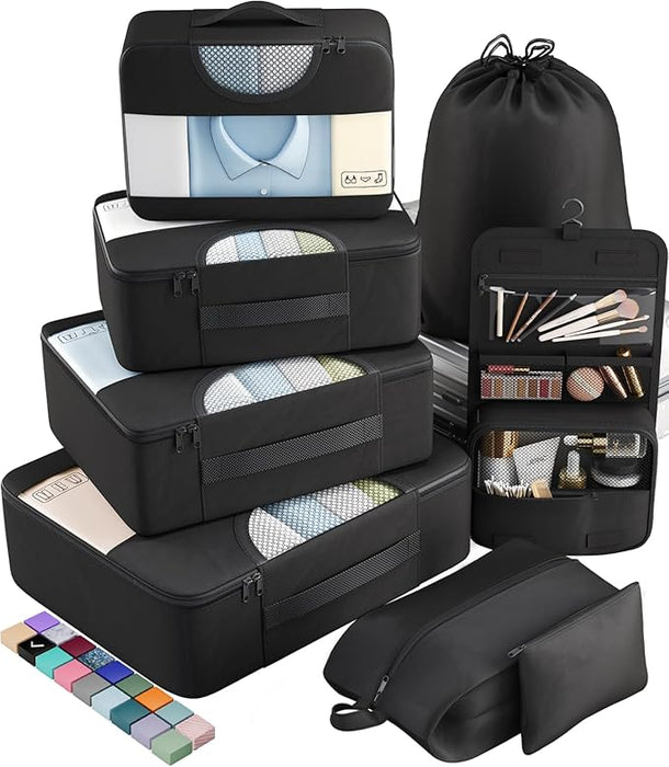 8 Set Packing Cubes for Suitcases and Carry On, Organizers for Travel Essentials  (20 colors)