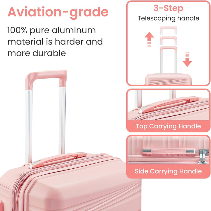 4-Piece Hard Shell Expandable Luggage Set w/360° Double Spinner Wheels and TSA Locks  (3 colors)