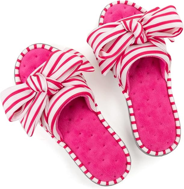 Women's Cute Bowknot Memory Foam Indoor-Outdoor Anti-Skid House Slippers  (8 colors)