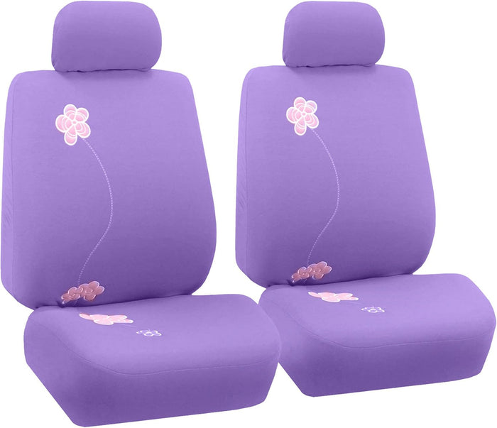 Universal Fit Floral Embroidery Front Auto Car Seat Covers Set  (3 colors)