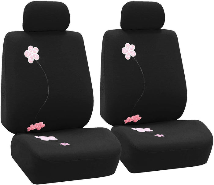 Universal Fit Floral Embroidery Front Auto Car Seat Covers Set  (3 colors)