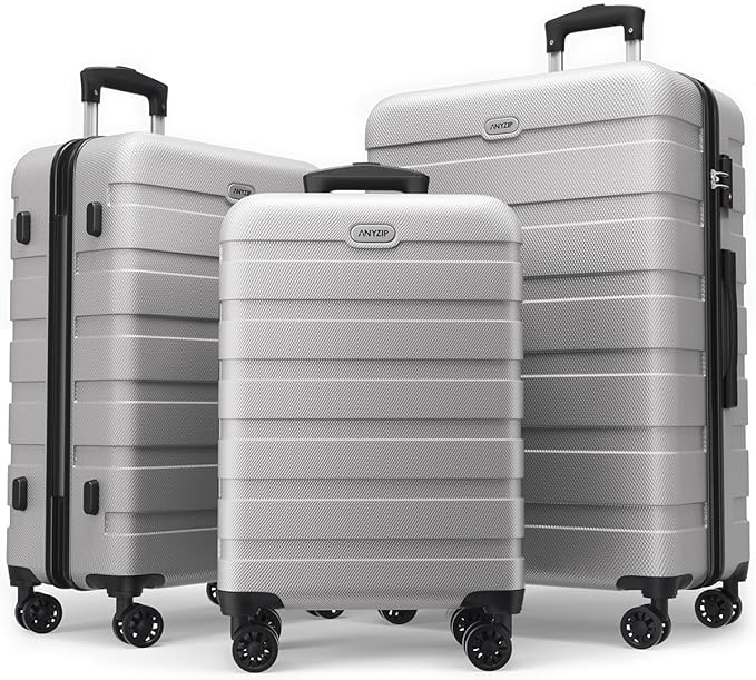 3-Pc Hard Shell Lightweight Suitcase Luggage Set with 4 Spinner Wheels and TSA Locks  (12 colors)