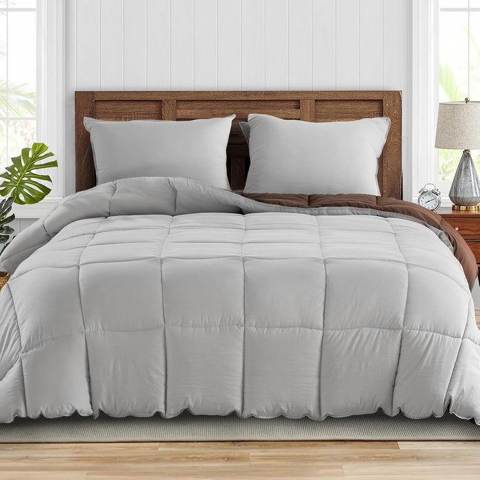 All Season Down Alternative Reversible Quilted Comforter Set w/Shams  (17 colors)