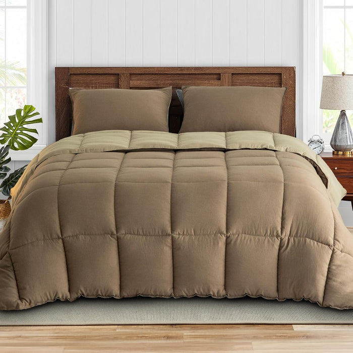 All Season Down Alternative Reversible Quilted Comforter Set w/Shams  (17 colors)