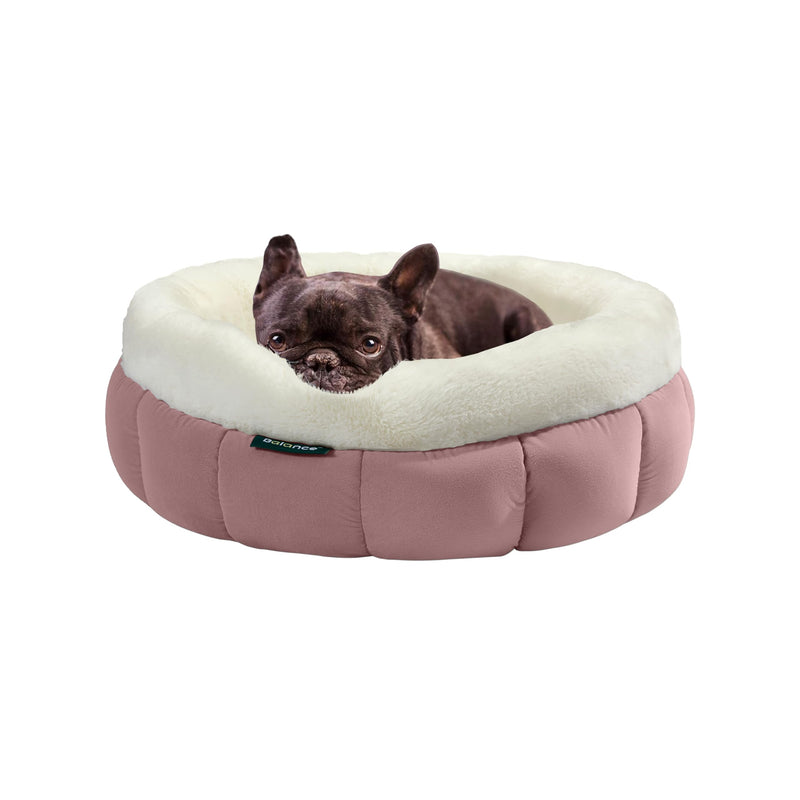 Round Pet Bed for Small Dogs and Cats, Washable Soft Faux Fur w/Non-Slip Bottom  (4 colors)