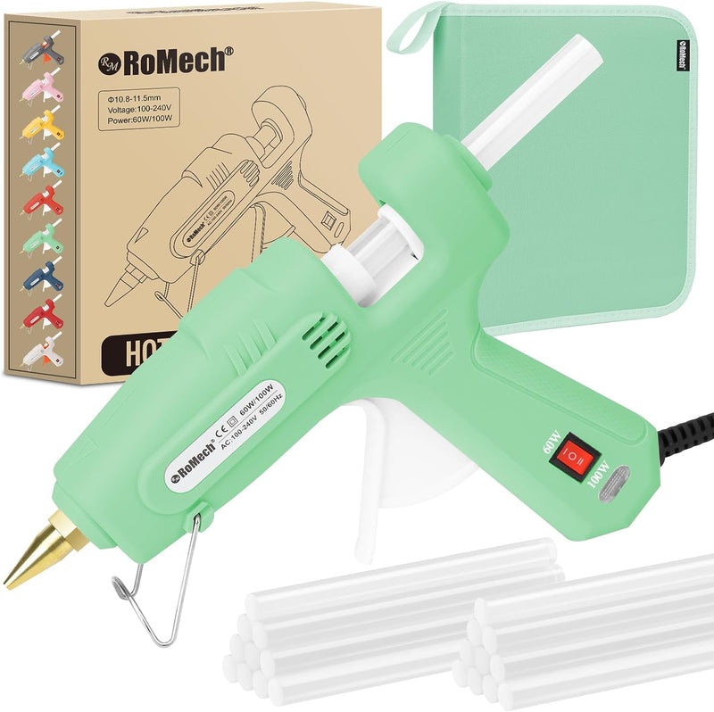 Full-Size, Fast-Heating Hot Glue Gun with 60/100W Dual Power, 21 Glue Sticks & Storage Case  (9 colors)