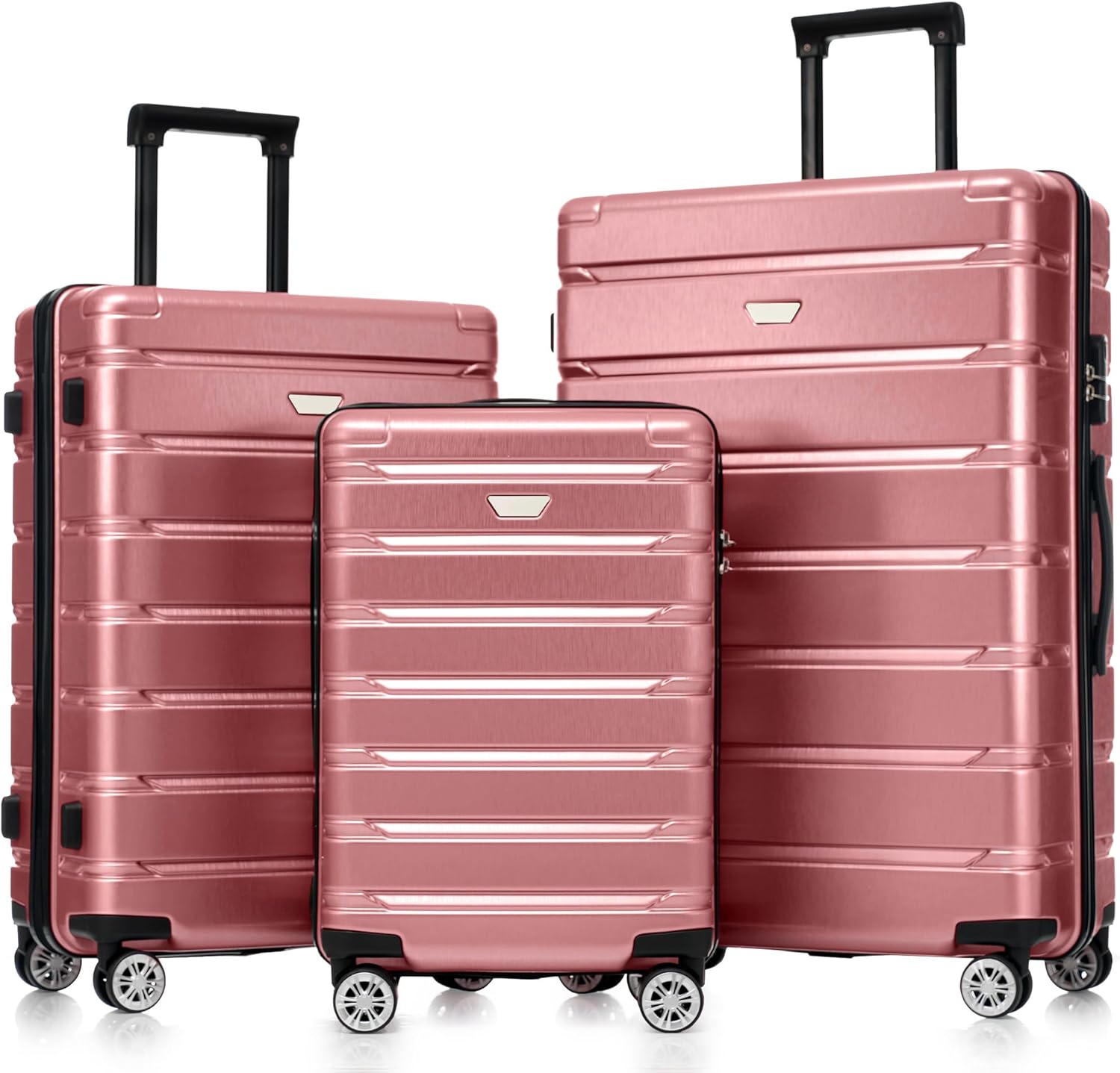 3-Pc Hard Shell Suitcase Luggage Set w/Spinner Wheels, Lightweight, TSA Combination Locks  (3 colors)
