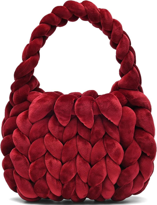 Women's Handwoven Chunky Knit Braided Shoulder Tote Bag Purse  (14 colors)