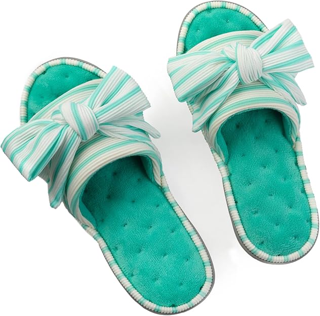 Women's Cute Bowknot Memory Foam Indoor-Outdoor Anti-Skid House Slippers  (8 colors)
