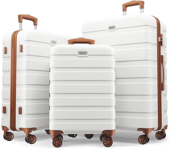 3-Pc Hard Shell Lightweight Suitcase Luggage Set with 4 Spinner Wheels and TSA Locks  (12 colors)