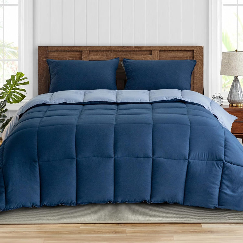 All Season Down Alternative Reversible Quilted Comforter Set w/Shams  (17 colors)