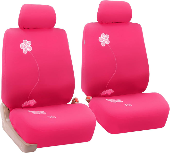 Universal Fit Floral Embroidery Front Auto Car Seat Covers Set  (3 colors)