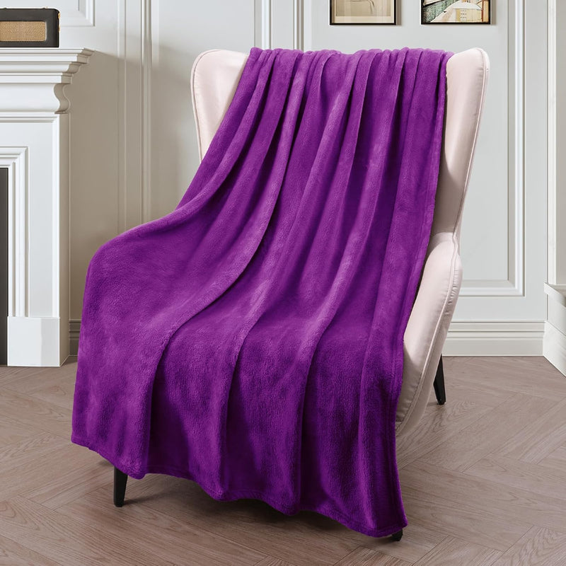 Luxury Flannel Velvet Plush Throw Blanket – 50" x 60"  (25 colors)