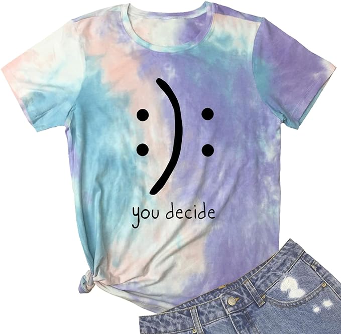 "You Decide" Casual Funny Short-Sleeved Tee-Shirt Top  (13 colors)