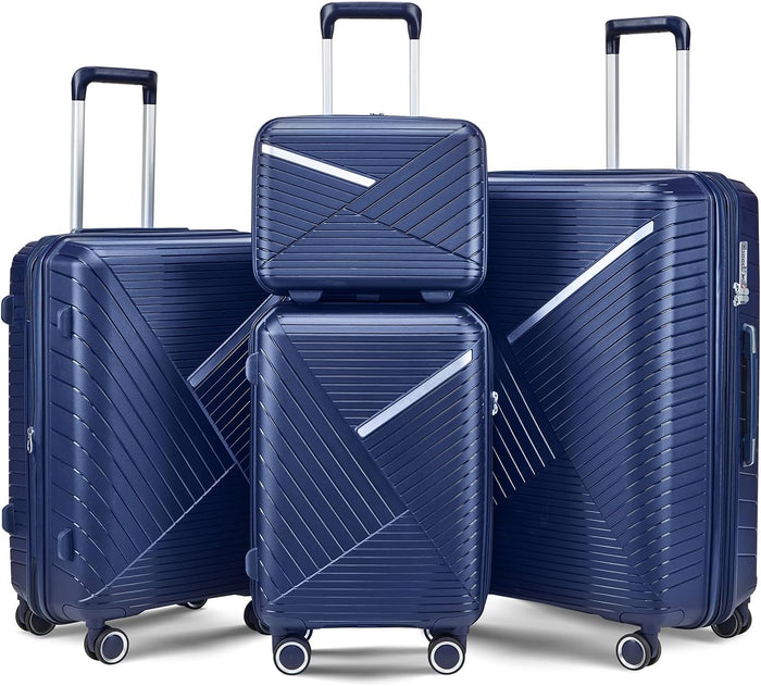 4-Piece Hard Shell Luggage Set, Expandable w/360° Double Spinner Wheels and TSA Locks  (4 colors)