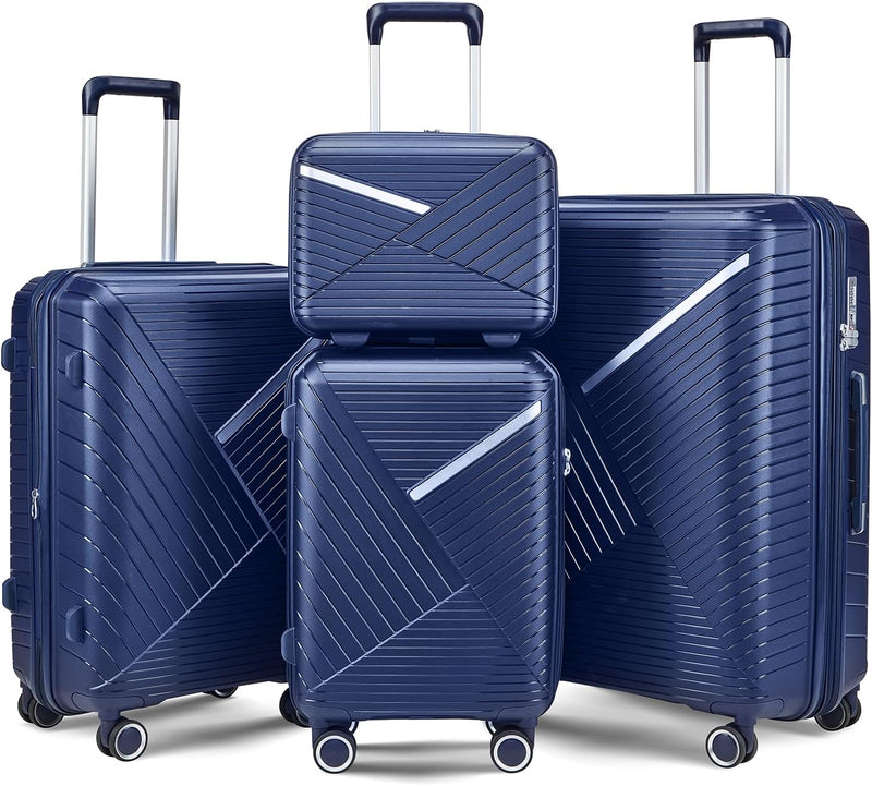 4-Piece Hard Shell Luggage Set, Expandable w/360° Double Spinner Wheels and TSA Locks  (4 colors)