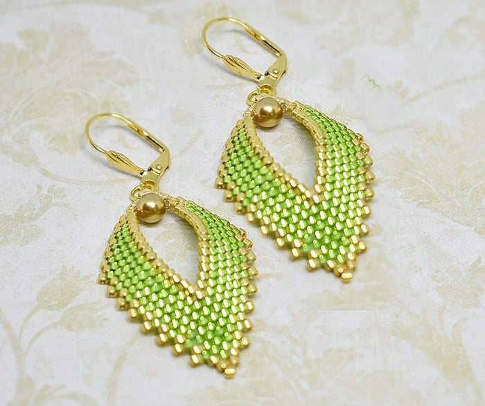 Russian Leaf Beaded Earrings - The Pastels (11 colors)