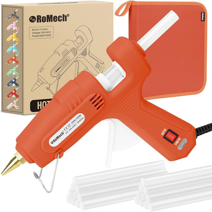 Full-Size, Fast-Heating Hot Glue Gun with 60/100W Dual Power, 21 Glue Sticks & Storage Case  (9 colors)