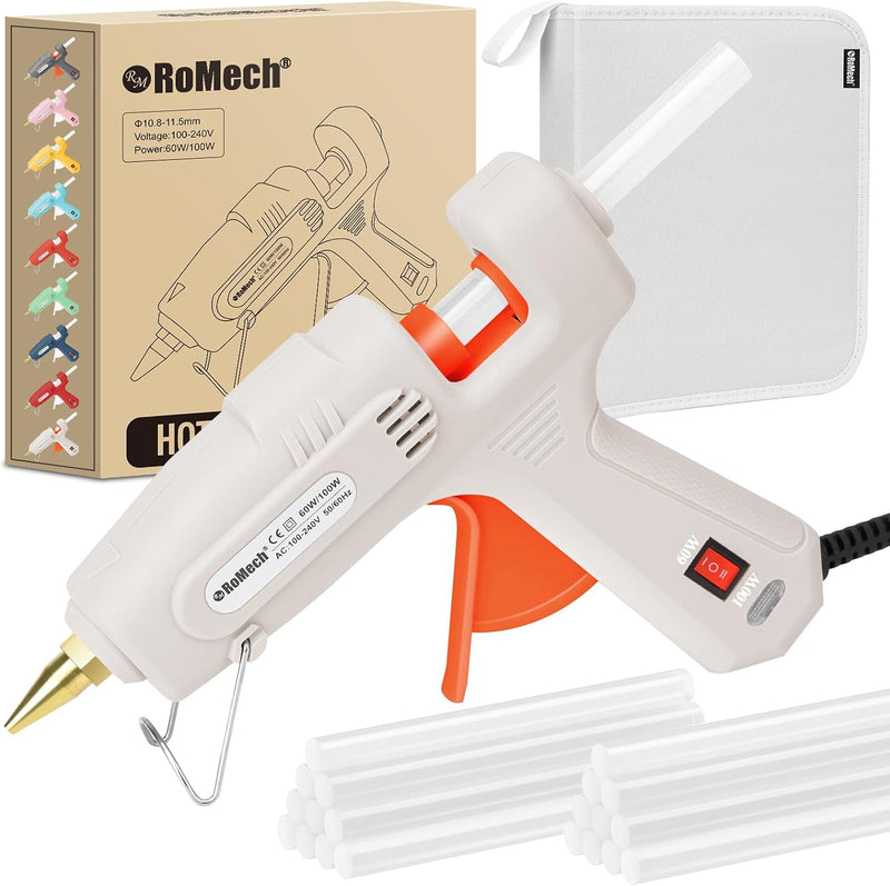 Full-Size, Fast-Heating Hot Glue Gun with 60/100W Dual Power, 21 Glue Sticks & Storage Case  (9 colors)