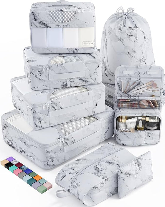 8 Set Packing Cubes for Suitcases and Carry On, Organizers for Travel Essentials  (20 colors)