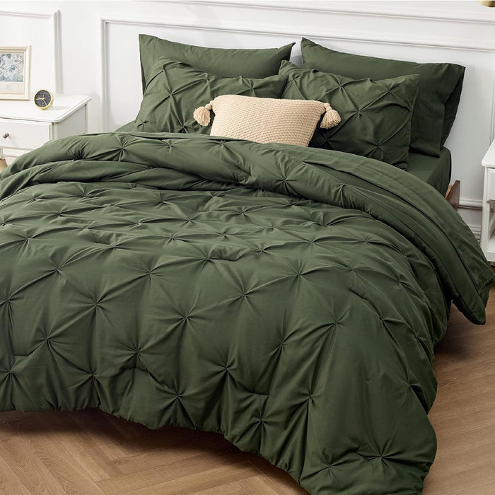 8 Pieces Complete Microfiber Comforter Bedding Set w/Sheets, Pillowcases & Shams, 5 Sizes  (30 colors)