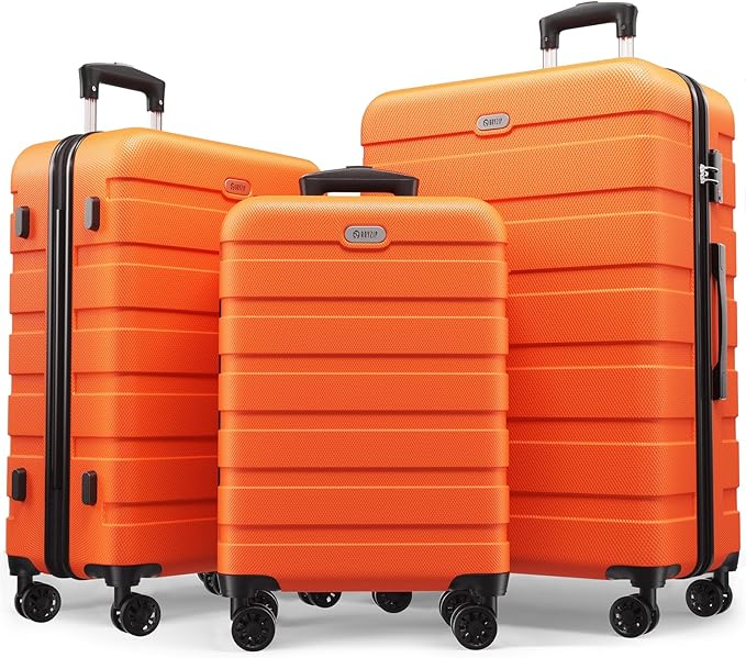 3-Pc Hard Shell Lightweight Suitcase Luggage Set with 4 Spinner Wheels and TSA Locks  (12 colors)