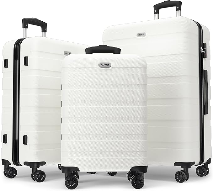 3-Pc Hard Shell Lightweight Suitcase Luggage Set with 4 Spinner Wheels and TSA Locks  (12 colors)