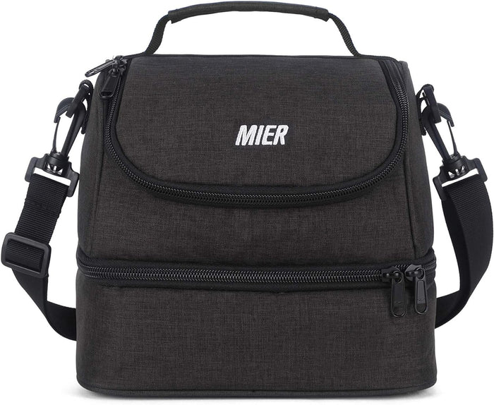 MIER Double Decker Insulated Adult Lunch Box w/Shoulder Strap  (5 styles)