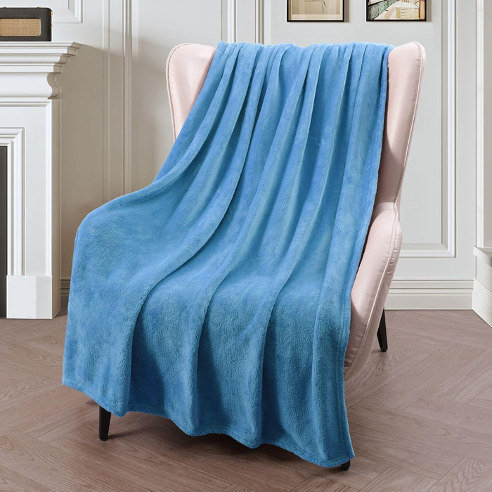 Luxury Flannel Velvet Plush Throw Blanket – 50" x 60"  (25 colors)