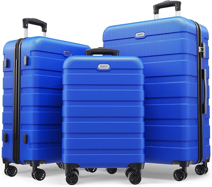3-Pc Hard Shell Lightweight Suitcase Luggage Set with 4 Spinner Wheels and TSA Locks  (12 colors)