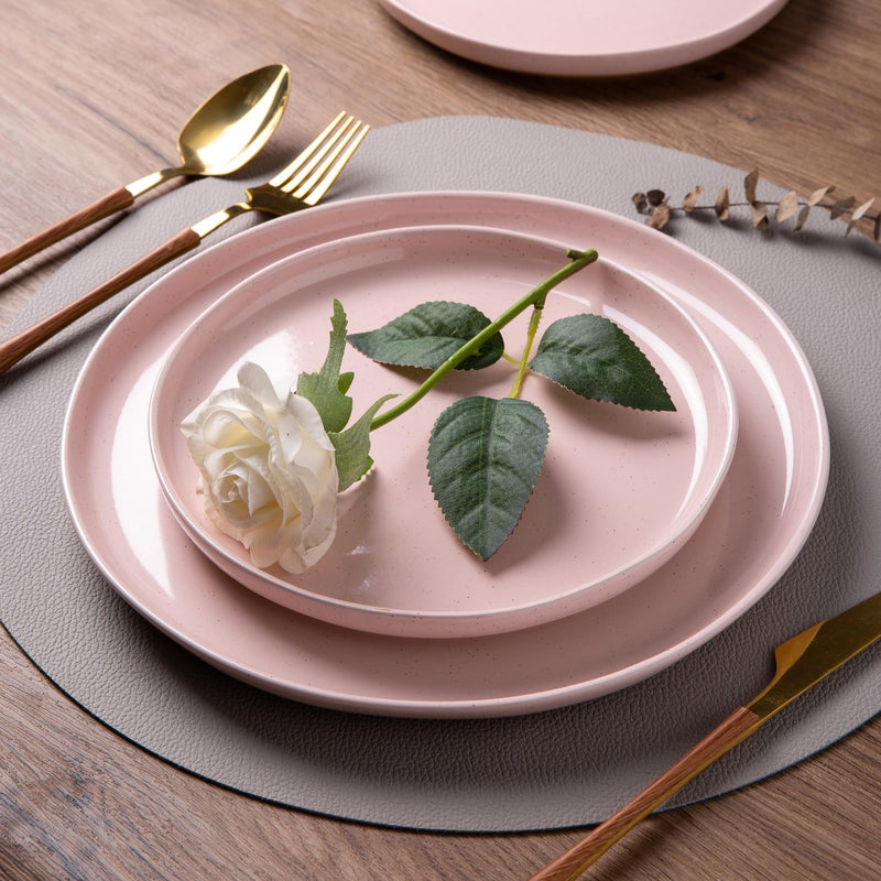 Hand Painted Ceramic Dinnerware Set for 4, 12 Pieces  (5 colors)